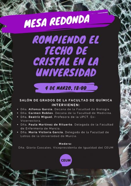 El Consejo de Estudiantes de la UMU organiza la mesa redonda 'Rompiendo el techo de cristal en la Universidad'