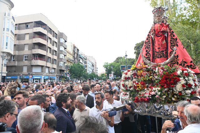 López Miras define la llegada de la Virgen de la Fuensanta a Murcia como 'uno de los días más especiales en el que se comparte la ilusión, la esperanza y la pasión de toda una ciudad'