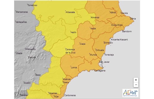 El Ayuntamiento de Murcia activa el protocolo de prevención ante el aviso naranja por lluvias