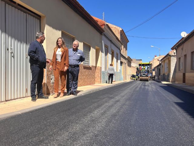 Sangonera La Verde estrena cerca de 1.500 metros cuadrados de carreteras totalmente renovadas